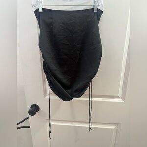 Black Mini Drawstring Skirt